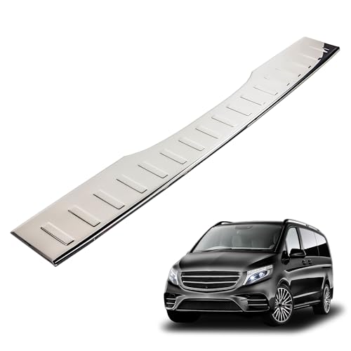 CHROMEMASTER | Compatible avec Mercedes Vito, Classe V W447 2014+ | Protection de seuil de chargement et pare-chocs | Acier inoxydable poli/chromé | Bande de protection de peinture protège le