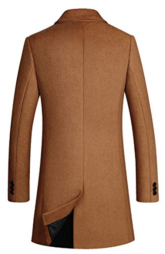 Image of Men's Premium Wool Blend Double Breasted Long Pea Coat
