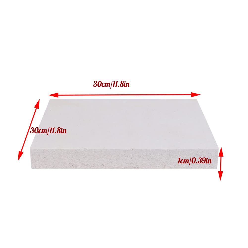 Set di 3 pannelli isolanti in fibra di ceramica, isolamento termico ad alta temperatura per camini, forni, fucine (300 x 300 x 10 mm)