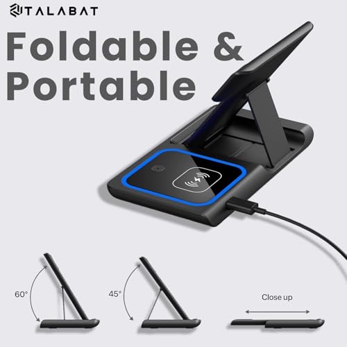 Image of 3-in-1 Wireless Charger, 25W Magnetic Mag-Safe - Compatible with iPhone 15 /15 Plus /15 Pro /15 Pro Max, iPhone 14 /14 Pro /14 Pro Max,13 /12, AirPods 3rd /2nd Gen, Apple Watch Series -(Black)