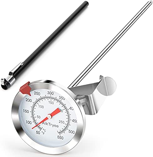 Instant Read Meat Thermometer, Deep Fry Thermometer, Oven Thermometer with Dial Thermometer（10-290℃/50-550℉） for Turkey BBQ Grill Oil by AikTryee