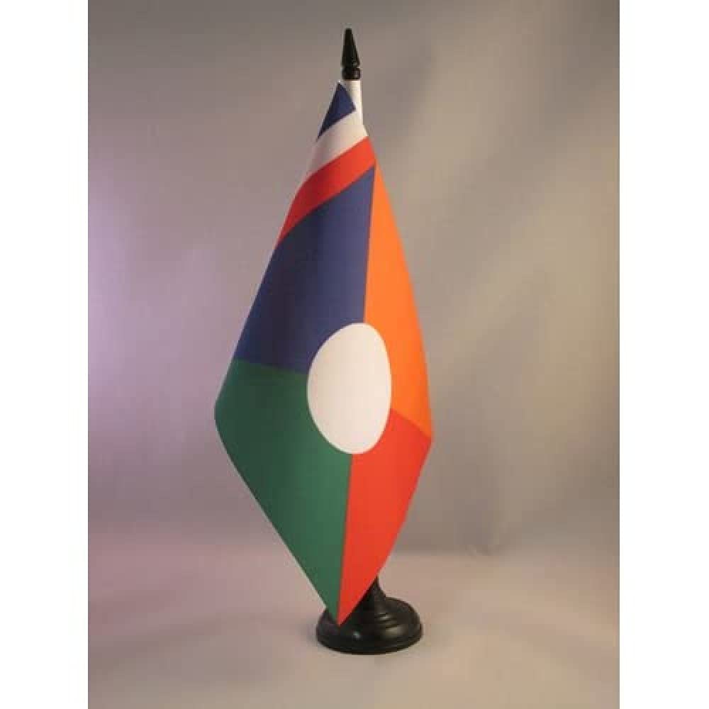 AZ FLAG Reunion alternative Table Flag 5'' x 8'', French region of La Réunion Office Decoration 100% Polyester 21 x 14 cm
