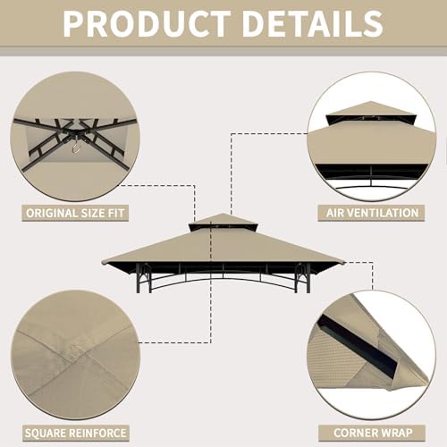 Grill Gazebo Replacement Cover 5FT x 8FT Canopy Top image 20