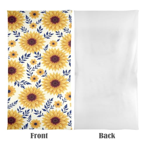 Toallas de baño portátiles para viaje con patrón floral de girasol amarillo, tamaño grande, suaves, súper absorbentes y de secado rápido, para deporte, fitness y yoga, 31" x 71" miniatura 2
