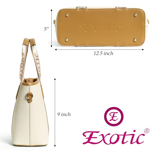 Image of EXOTIC Women's Canvas Handbag with Detachable Sling Strap | Stylish Tote for Work & Everyday Use