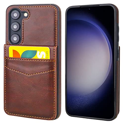 KIHUWEY Compatible with Samsung Galaxy S23 Plus Case Wallet with Credit Card Holder, Flip Premium Leather Magnetic Clasp Kickstand Heavy Duty Protective Cover for Samsung Galaxy S23 Plus 6.6" (Brown) by KIHUWEY - Used condition - Image 2