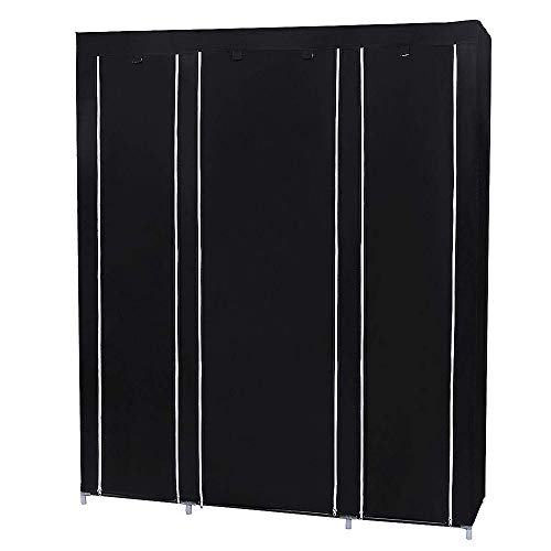 YIMING Armoire Chambre d'Adulte à Trois Portes, Armoire de Rangement Pliable et Portable, Penderie en Tissus Non-tissé, Armoire à Vêtements avec Une...