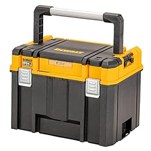 DEWALT DWST83343-1 – Caja de herramientas profunda TSTAK con asa larga, IP54, Ranura TAG TOOL CONNECT, Bandeja de Herramientas para Fácil Acceso a las Herramientas