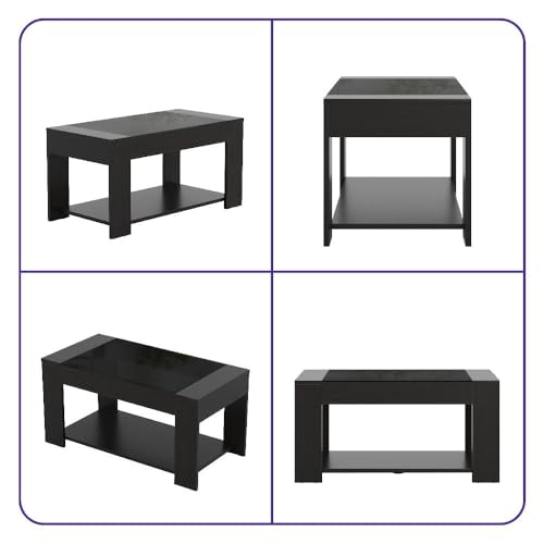Image of Wakefit Center Table | 1 Yr Warranty | Coffee Table for Living Room Wooden, Tea Table for Living Room Wooden, Sofa Table, Free Installation from Brand, Modern Multi-Functional & Wobble-Free(Vellun)