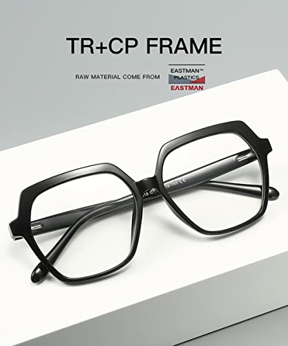 Image of Oversized Blue Light Glasses for Women Men, Anti Eye Strain Computer Glasses for Reading /Gaming