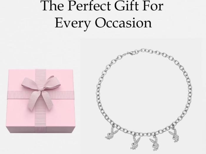 Cute Bunny Charm Necklace for Women Girls Silver Chain Choker with White and White Rhinestone Animal Pendants Kawaii Jewelry Gift for Bunny Lovers4