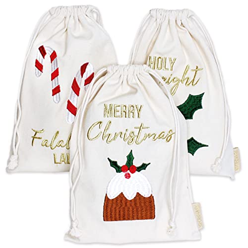 Papierdrachen Geschenkverpackung Weihnachten 2025 - Stoffbeutel 3er...