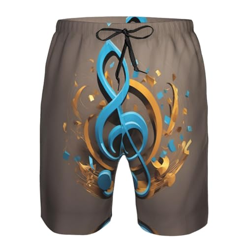 Music Note Print Stylish Beach Shorts Swim Trunks Lightweight Breathable Summer Outdoor Activities4