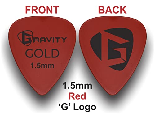 Gravity Picks Médiator de guitare traditionnel en forme de goutte d’or – 1,5 mm – Rouge - Les Beatles, Paul McCartney, John Lennon, RIngo Starr, George Harrison Gravity Picks Médiator de guitare traditionnel en forme de goutte d'or - 1,5 mm - Rouge – Image 3