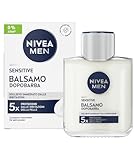 NIVEA MEN Sensitive Balsamo Dopobarba Uomo 100 ml, Balsamo barba idratante 24h e anti-irritazioni, Aftershave con Camomilla e Vitamina E, Skincare uomo per pelli sensibili, Senza alcool