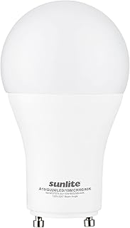Sunlite 87974 LED A19 Light Bulb, 10 Watts (60W Equivalent), 800 Lumens, GU24 Twist and Lock Base, Dimmable, 90 CRI, UL Li...