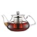 TOYO HOFU Teiera in vetro trasparente con infusore resistente al calore piano cottura a gas sicuro removibile Infusore in acciaio inossidabile 800ml/28oz