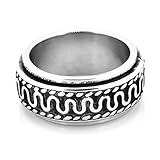 wendekreis des krebses inhalt Titan Stahl. Mode und Einfachheit Retro Mode und Einfachheit Persönlichkeit Wendekreis Muster Herren Edelstahl Ring, Silber Größe P, LQS, z