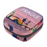 RODAILYCAY Sacchetti per assorbenti igienici da donna, grande capacità, borsa per assorbenti mestruali, poster da viaggio di Praga, borse mestruali, borsa porta tamponi