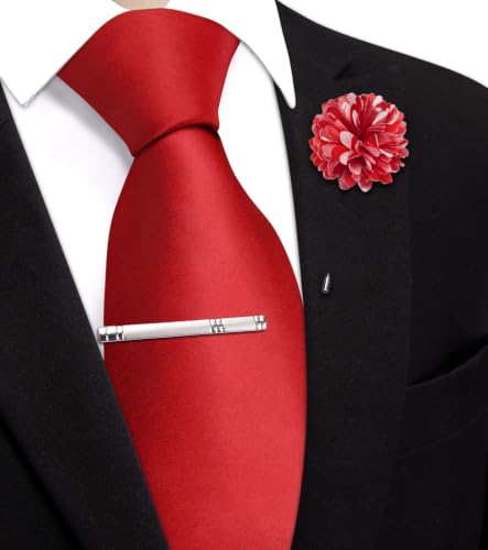 Image of Hi-Tie Men's Extra Long Solid Satin Tie Set 63 Inch /70 Inch Formal Necktie
