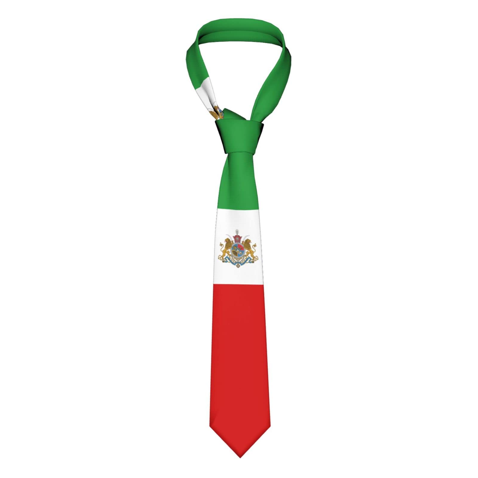 Hlbsdm Men's As Pic Iran Emblem Lion Sun 1935-1979 Striped Necktie Neck Ties Party Business Neckties Soft Skil Tie