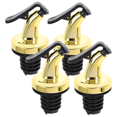 4pcs Olive Oil Bottle Spout Leakproof Oil Pourer Nozzle for Condiment Dispensing for Soy Sauce Vinegar and Salad Dressing Reusable and Easy to Clean Kitchen Accessory