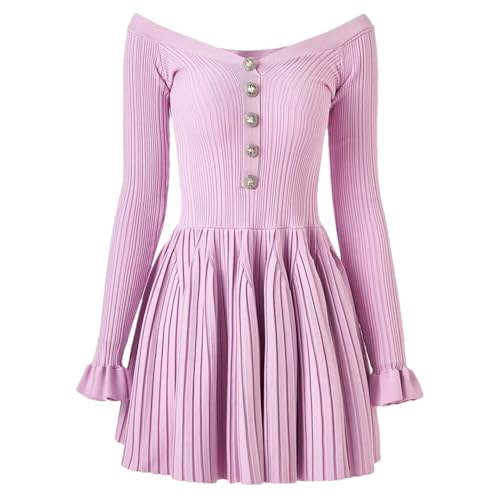 Robe pull en tricot à manches longues col rond vêtement d'hiver femme