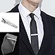 Clyhon Krawattenklammer, 4 Stück Herren Krawattennadel Set Klassischer Kupfer Metall Krawattenklammern für Valentinstag Weihnachten Hochzeit Geschäft Bar und Alltag (Silber/Schwarz)