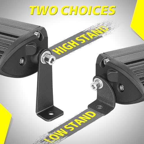 Image of Light Bar Mounting Brackets 2 Packs Universal Side-Mounted Brackets for Straight or Curved Single-Row LED Light Bar Up to 52 Inch