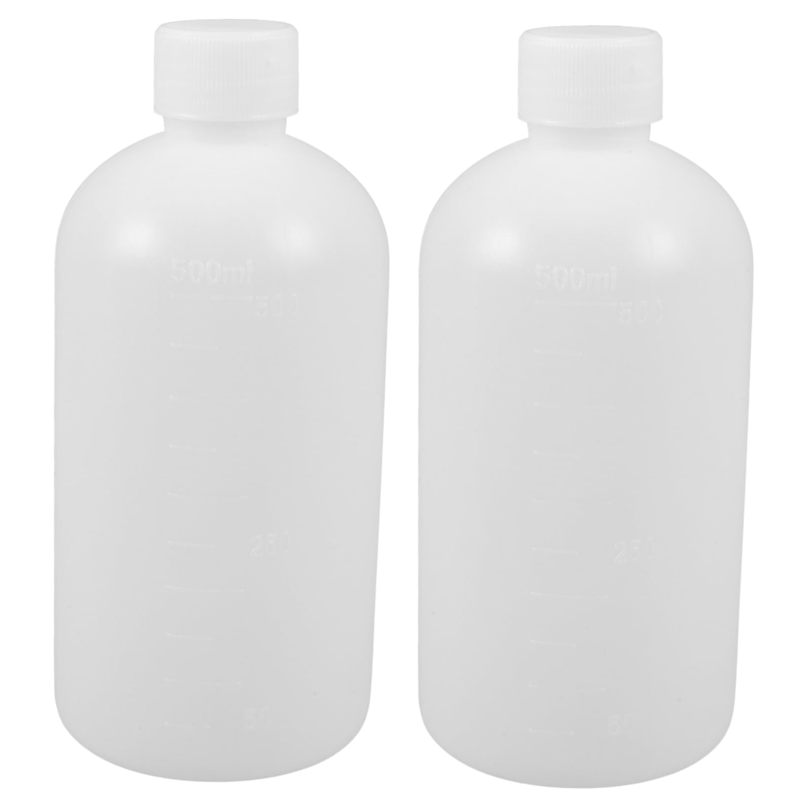 HOMOCONO 500ml Narrow Mouth Plastic Sample Bottles Lids Reagent Vial Bottles for Hospital