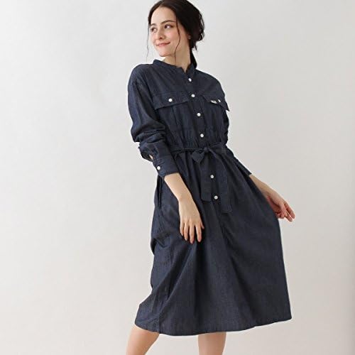 Amazon Co Jp クチュールブローチ Couture Brooch ワンピース Web限定販売 Lee デニムシャツワンピース ブルー系 095 40 服 ファッション小物
