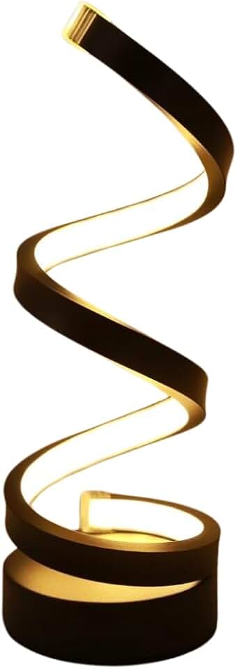 Abajur Luminária De Mesa Moderno Modelo Espiral Led embutido (Frio/Quente) com dimmer Bivolt - Ideal para Escritório, Sala, Quarto, cabeceira de cama