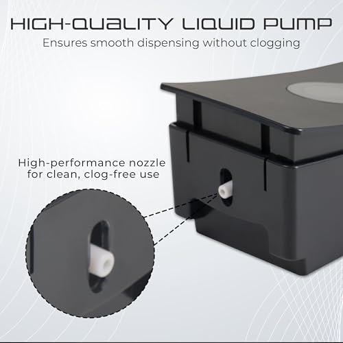 Image of Robustt Manual Wall Mounted Liquid Soap Dispenser - Black (200 ml, Pack of 1) - with Adhesive Hooks | Leak-Proof, Transparent Window, Easy Installation