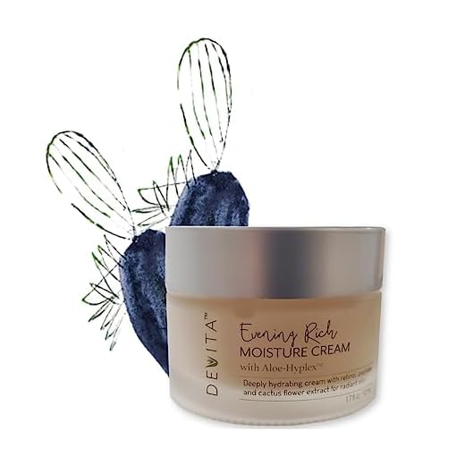 DeVita Evening Rich Moisture Cream with AloeHyplex - 100% vegan age defying night cream for face to improve look of fine lines, wrinkles, pores for normal or dry skin -1.7oz