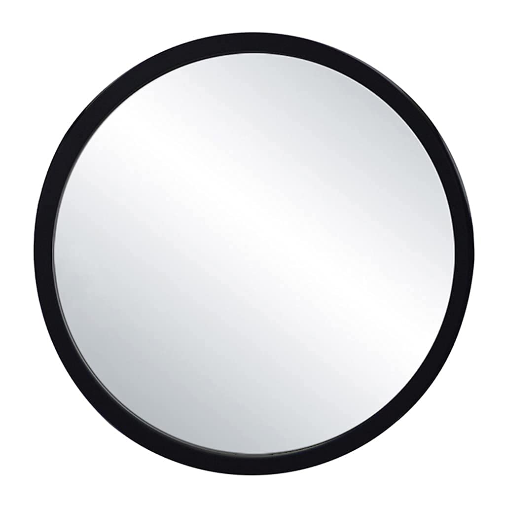 Miroir de suspension mural rond en bois noir pour salon et chambre