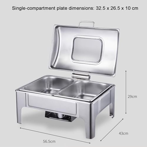 Juego de platos para bufé con tapas transparentes, calentadores de alimentos para catering y eventos, bandejas para servir alimentos calientes