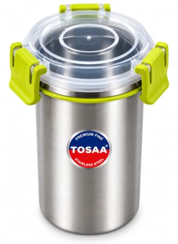 Image of TOSAA Premium Stainless Steel Airtight Drinking Tumbler with Leakproof 3 Side Lock Lid |Tumbler for Water, Juice, Milk & Beverages | Ideal for Home, Office, School & Travel | Big Size - 500 ML