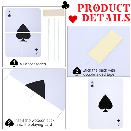 Decoración de Naipes Jumbo de Póker 4 Piezas miniatura 3