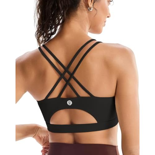 RUNNING GIRL Sports Bras for Women,Padded Sports Bra Tank Top Sexy Crisscross Back High Impact Longline Workout Yoga Bra