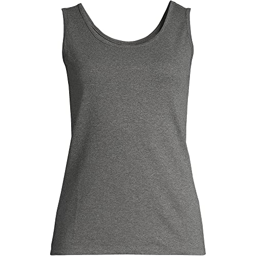Lands' End Womens Cotton Tank Top Charcoal Heather Tall Medium #TOP4