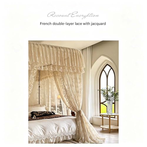 Ciel de lit princesse pour filles moustiquaire double couche lit Queen Size - 6
