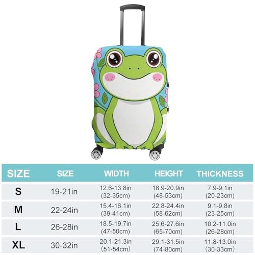 Frog Elastic Luggage Cover Suitcase Protector for 19-32 Inch Suitcases | Universal Stretchable Travel Bag Cover | Anti-Scratch, Washable with Zipper Closure M2