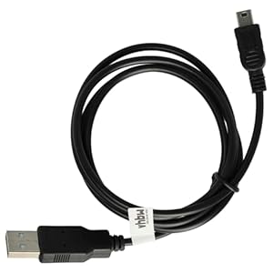vhbw Câble mini USB - transfert de données/charge, 1.0 m, compatible avec Canon Digital Ixus 180, 285HS, 285 HS