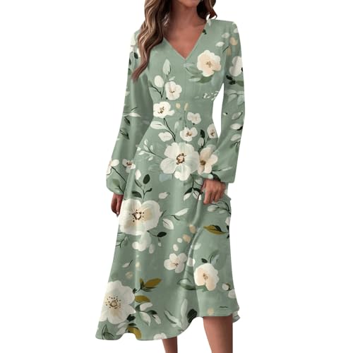 Mis Pedidos, Vestidos Verano Mujer 2024 Largo V Cuello Clásico Dress Navidad Playa Vestidos para Bodas Tallas Grandes Entallado Rebajas Baratas Cómodos Ropa Termica Mujer 02 Verde Menta XL