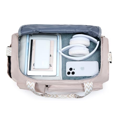 Image of Small Gym Bag for Women, Travel Duffle Bag Carry On Weekender Bag with Shoe Compartment