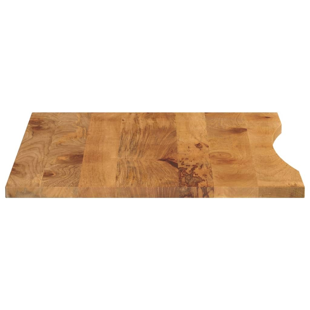 Schreibtischplatte aus massivem Mangoholz 100x80x2,5cm mit Aussparung, vielseitige Arbeitsplatte für Büro, Küche, Esszimmer, Wohnzimmer, robuste Holzplatte für Renovierung und Zuschnitt