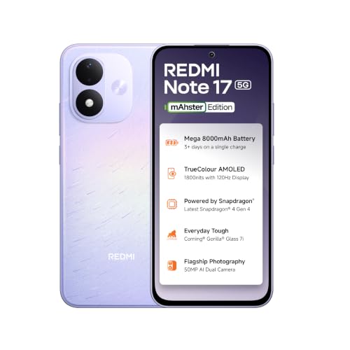 REDMI Note 17 5G (Starlight Purple, 6GB RAM, 128GB ROM) | 8000mAh Battery + 45W Fast Charging | 6.99" TrueColour AMOLED | Snapdragon 4 Gen 4 | 50MP Du