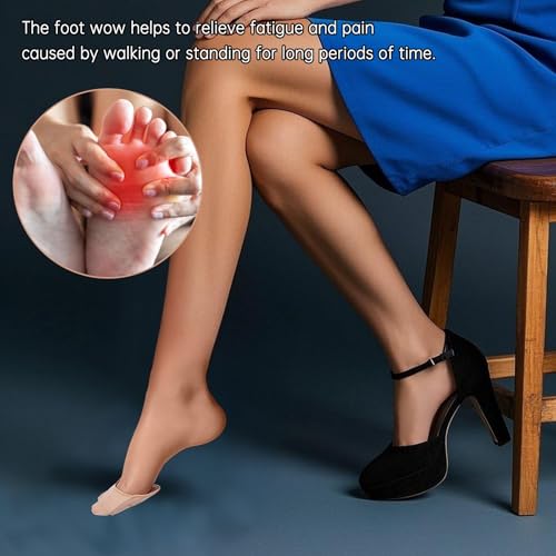 4 Pairs Ball of Foot Cushion Socks,Toe Topper Socks Half Socks for Women No Show Liner Toe Topper Socks Women Hidden Toe Covers Socks Toe Topper Liner Socks Women's Toe Cover with Padding4