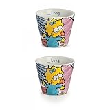 Decorado a mano. Egan PTS83/2R - Vasos de café modelo Maggie, porcelana, multicolor, 2 unidades