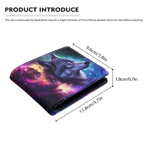 Image of Coldinair Stellar Galaxy Wallet for Teen Boys Kids Purse Wallets Wolf Leather Kids Boys Bifold Wallet for Children Teenager